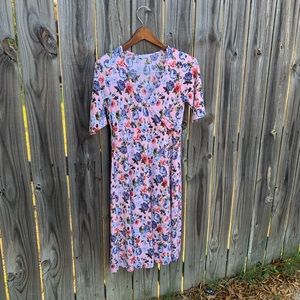 Pink floral nursing dress